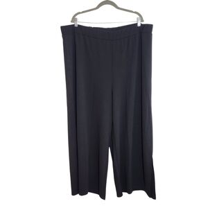 Jorge Perez Black Wide Leg Pull-On Pants with Slit Hem Size 3X NWT